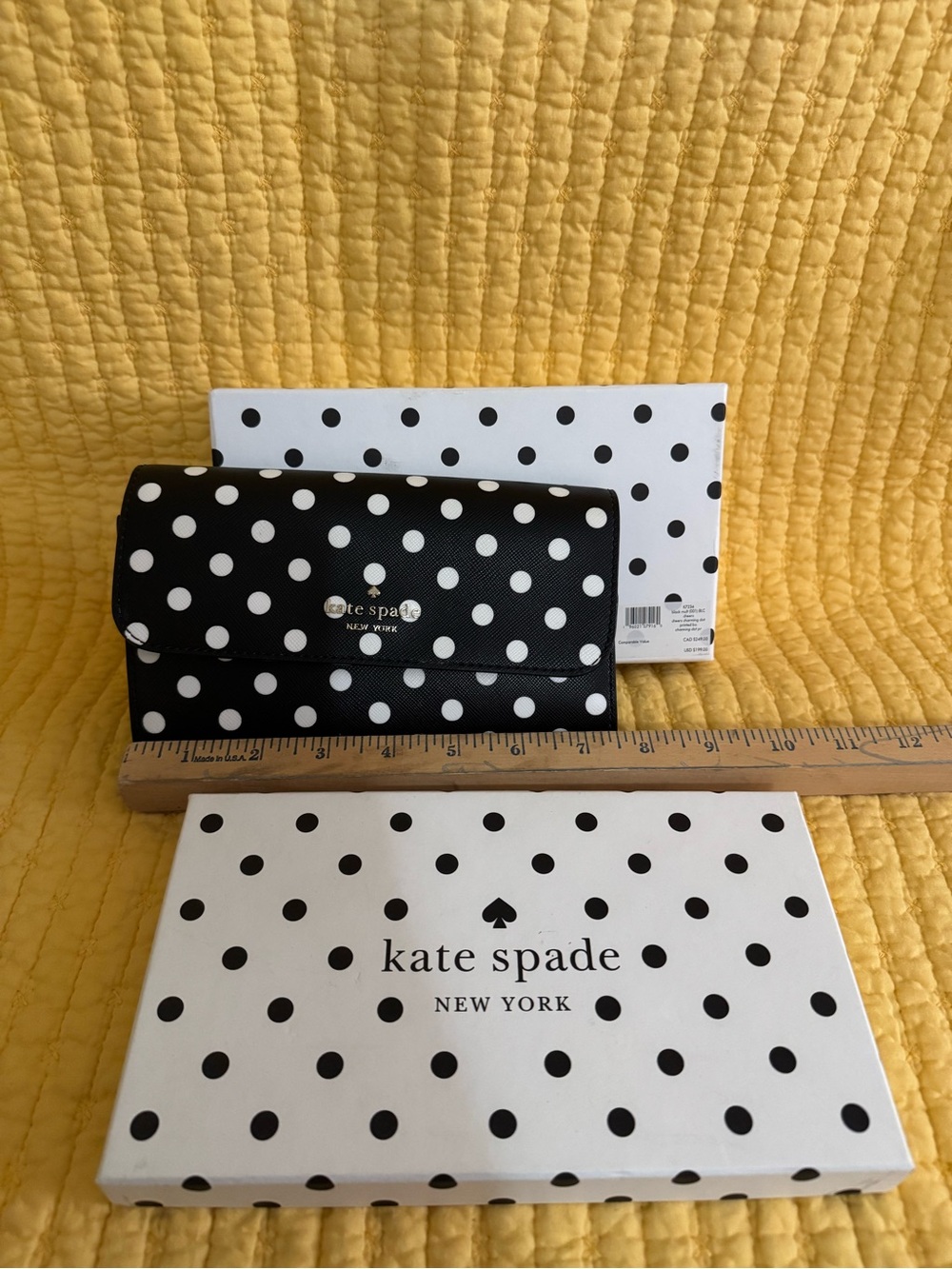 kate spade Black and White Polka Dot Continental Wallet
